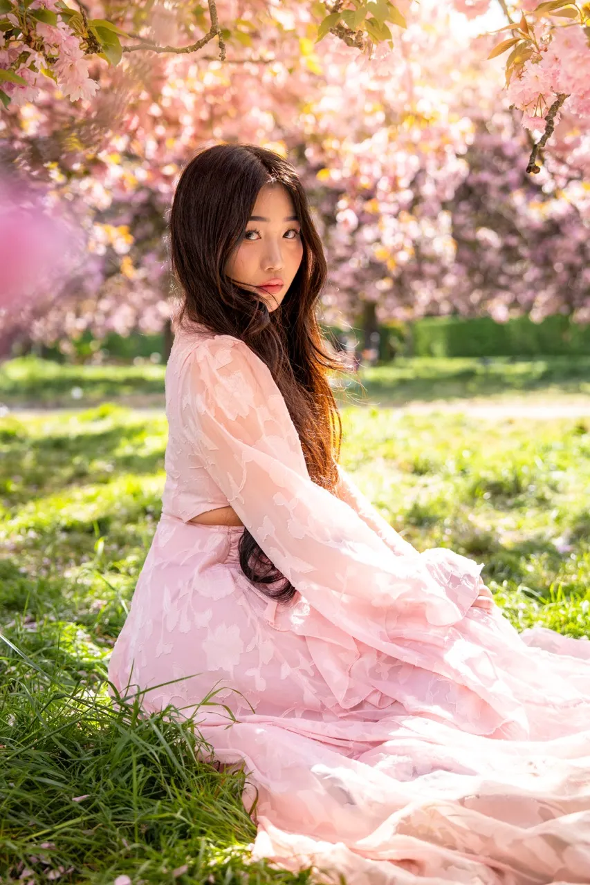 photo, portrait, mode, asiatique, robe