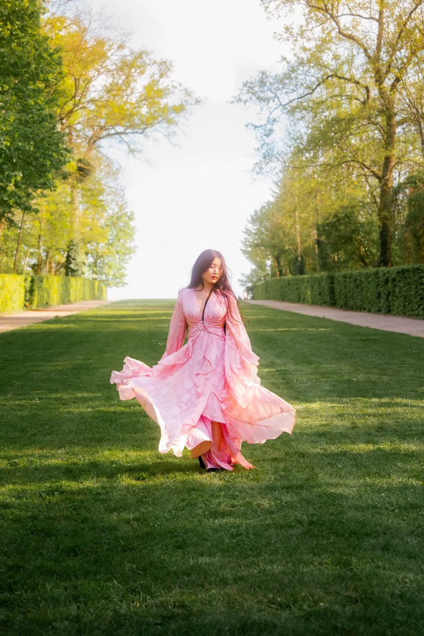 photo, portrait, mode, asiatique, robe