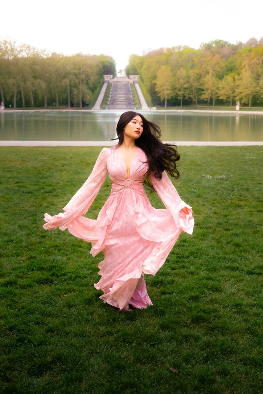 photo, portrait, mode, asiatique, robe