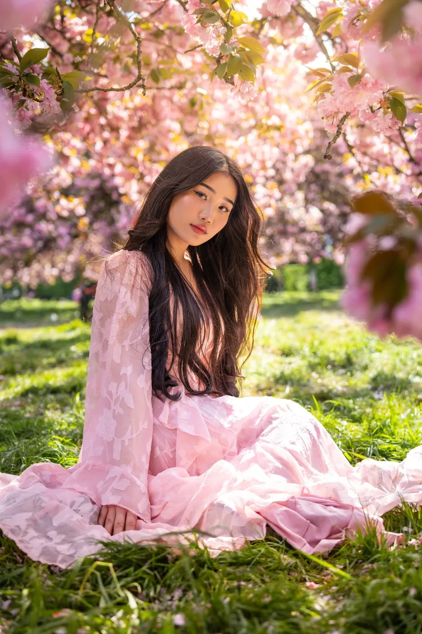 Photo, portrait, asiatique,sakura